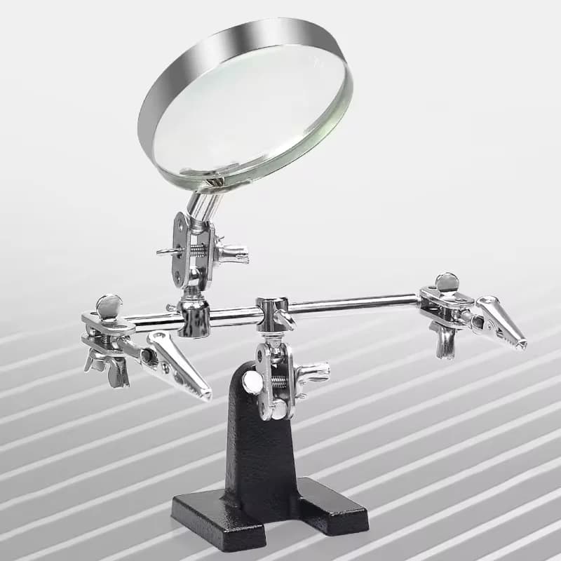 Welding Magnifier with Clips | Helping Hand Soldering Station | 5X Magnification - Professional Grade Tool