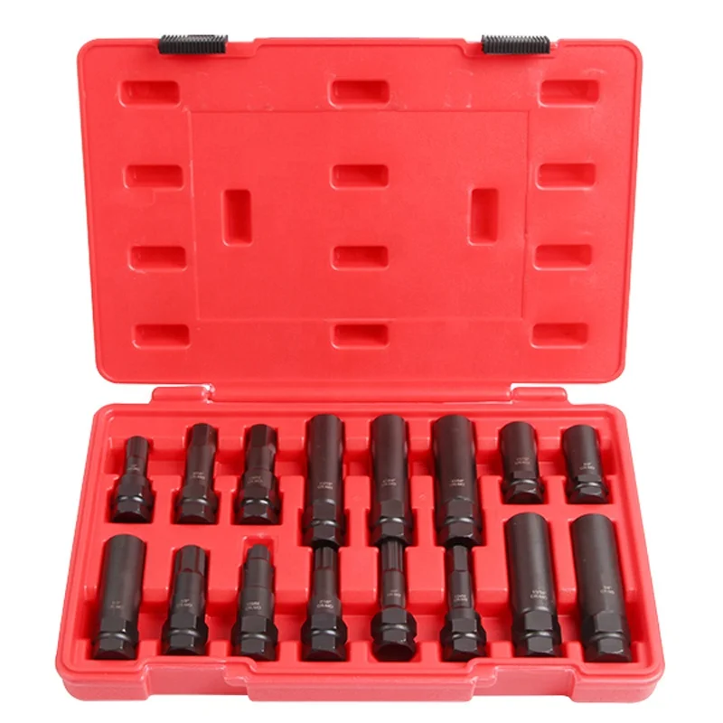 16Pc Wheel Lock Removal Kit | Master Lock Nut Key Set | Automotive Lug Nut Tool - Thumbnail 2