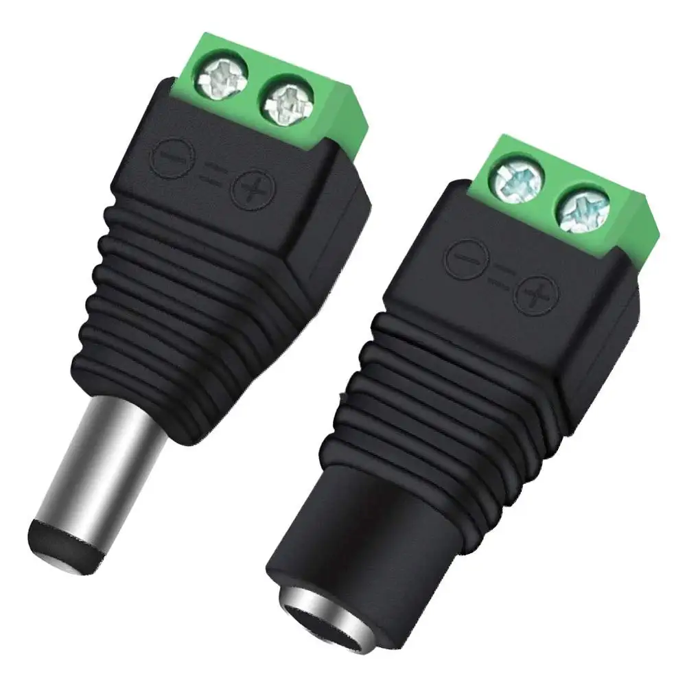 12V DC Power Connector Kit | 2.1x5.5mm Barrel Plug & Jack Set for CCTV & LED Strips - Thumbnail 4