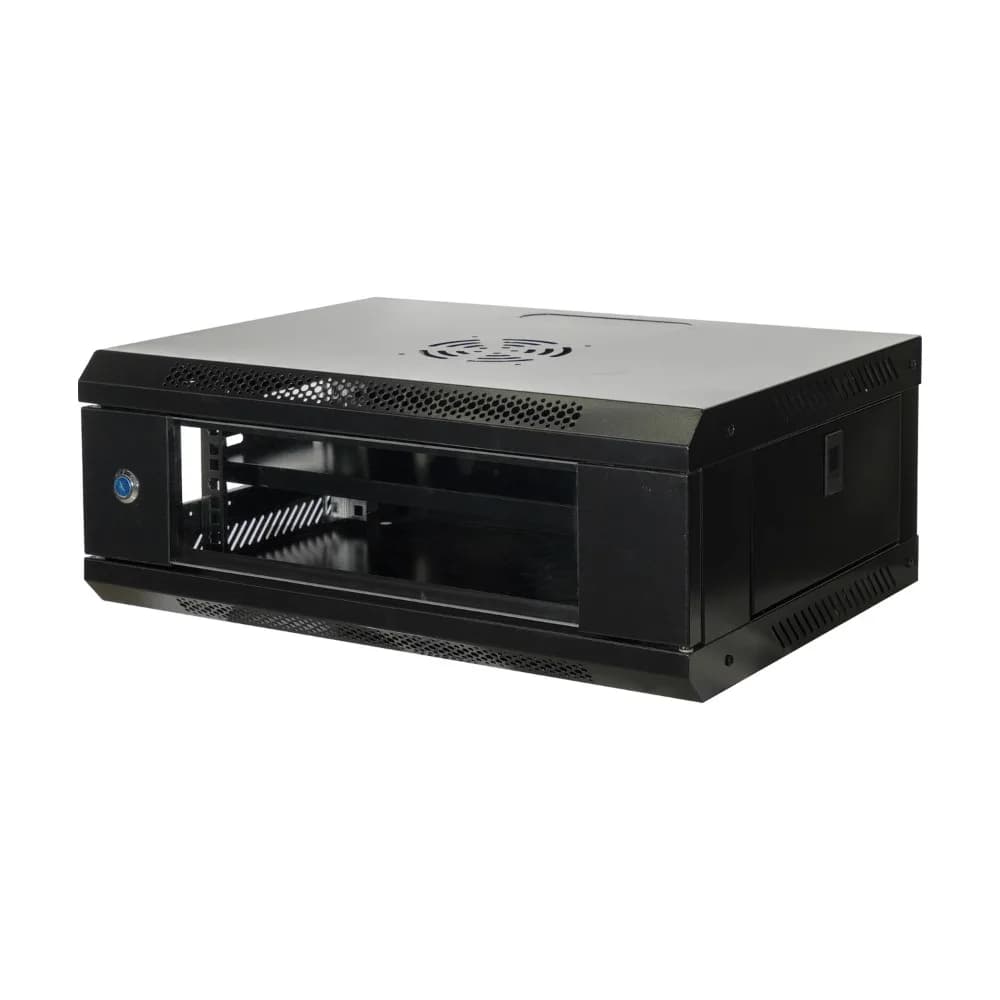 19-Inch Wall-Mount Server Rack | 4U Glass-Door Network Cabinet for Outdoor Data Centers - Thumbnail 4