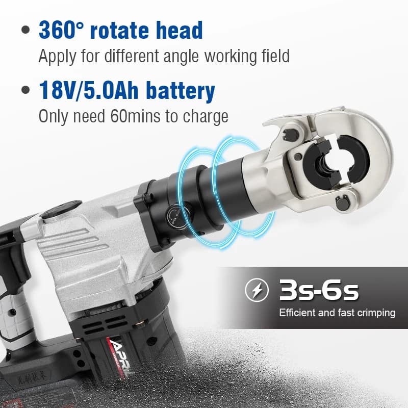 Hydraulic Pipe Crimping Tool | Rechargeable Battery-Powered | 16-32mm Stainless Steel - Thumbnail 2