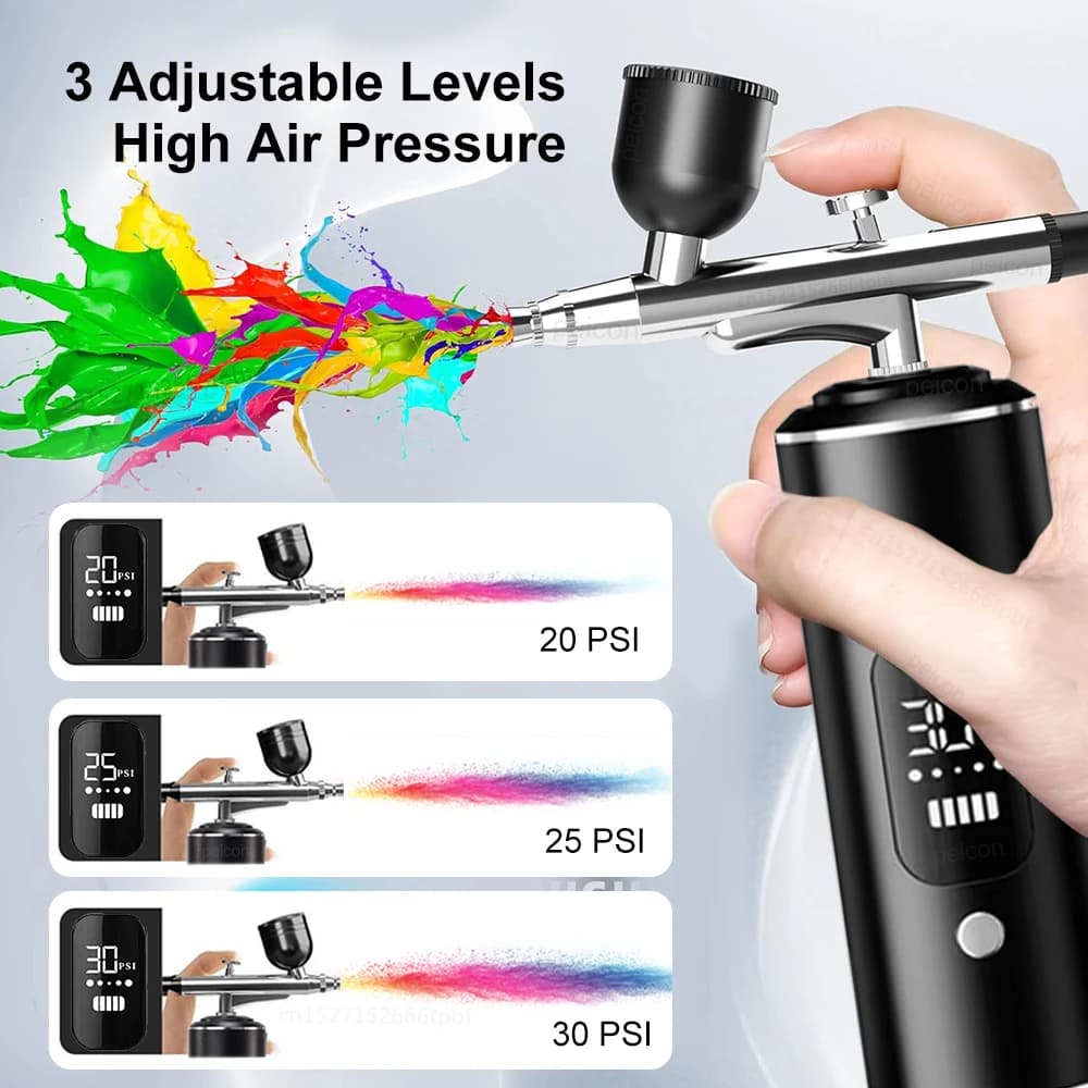 Airbrush Kit with Compressor | Mini Spray Gun for Crafts & Models | All-in-One Painting System - Thumbnail 3