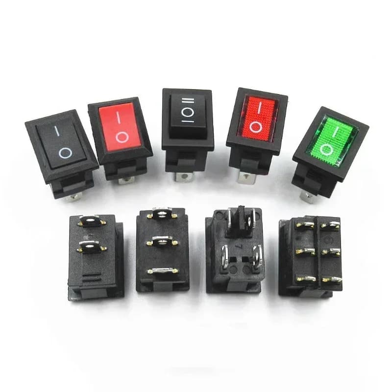 Rocker Switch | KCD1 Series | 6A 250V AC | Illuminated Red/Green ON-OFF Power Control - Thumbnail 3