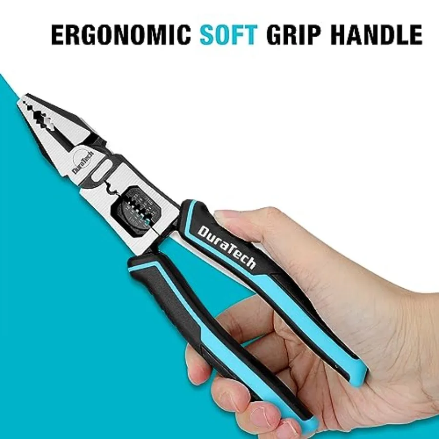 6-in-1 Wire Stripper & Crimper Tool | 8.5 Long Nose Pliers Set for Electrical Repair - Thumbnail 7
