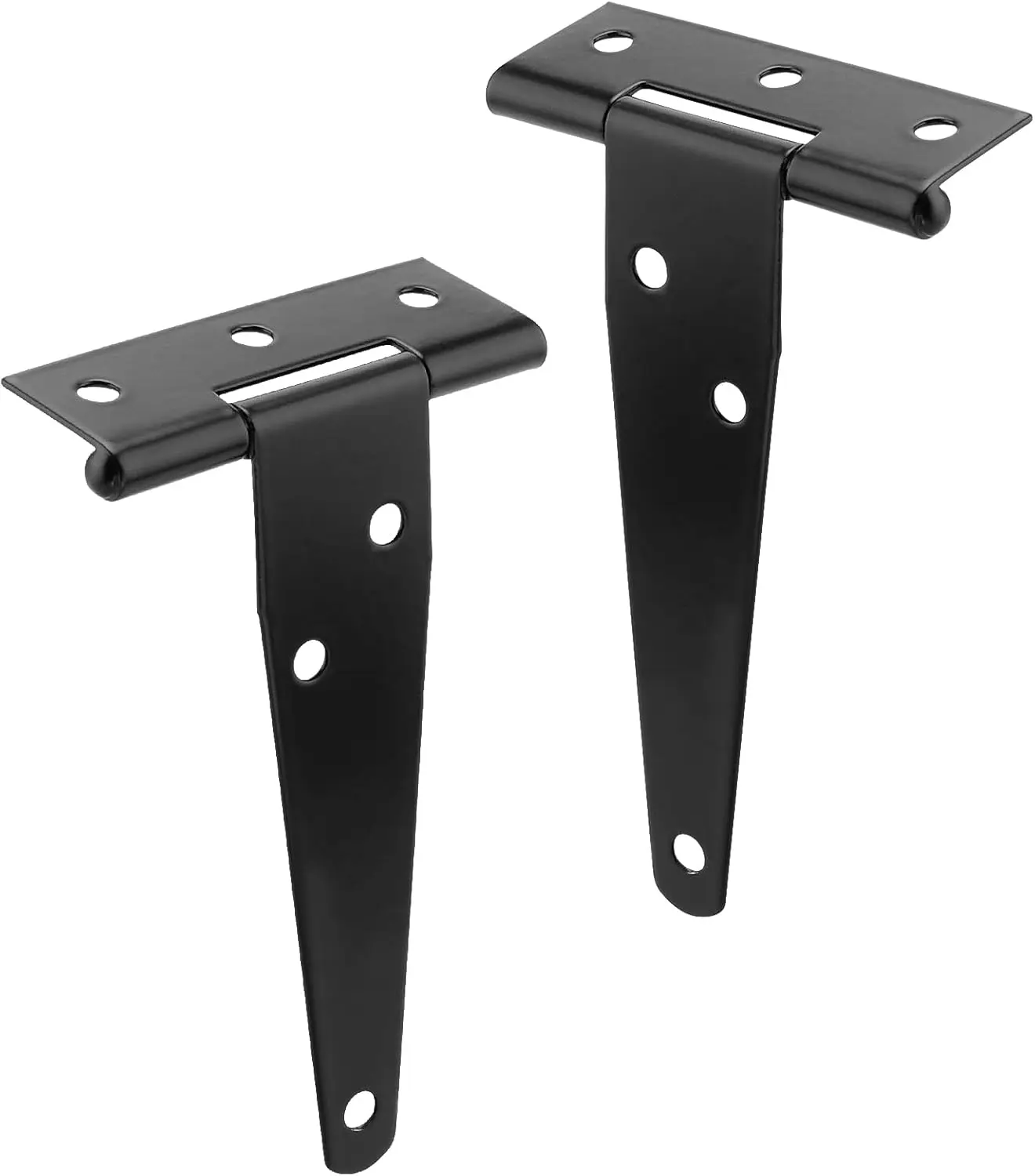 Heavy-Duty T-Strap Gate Hinges | 3/4/6 Inch Rustproof Black Metal | For Outdoor Barn Shed & Wood Fences - Thumbnail 4