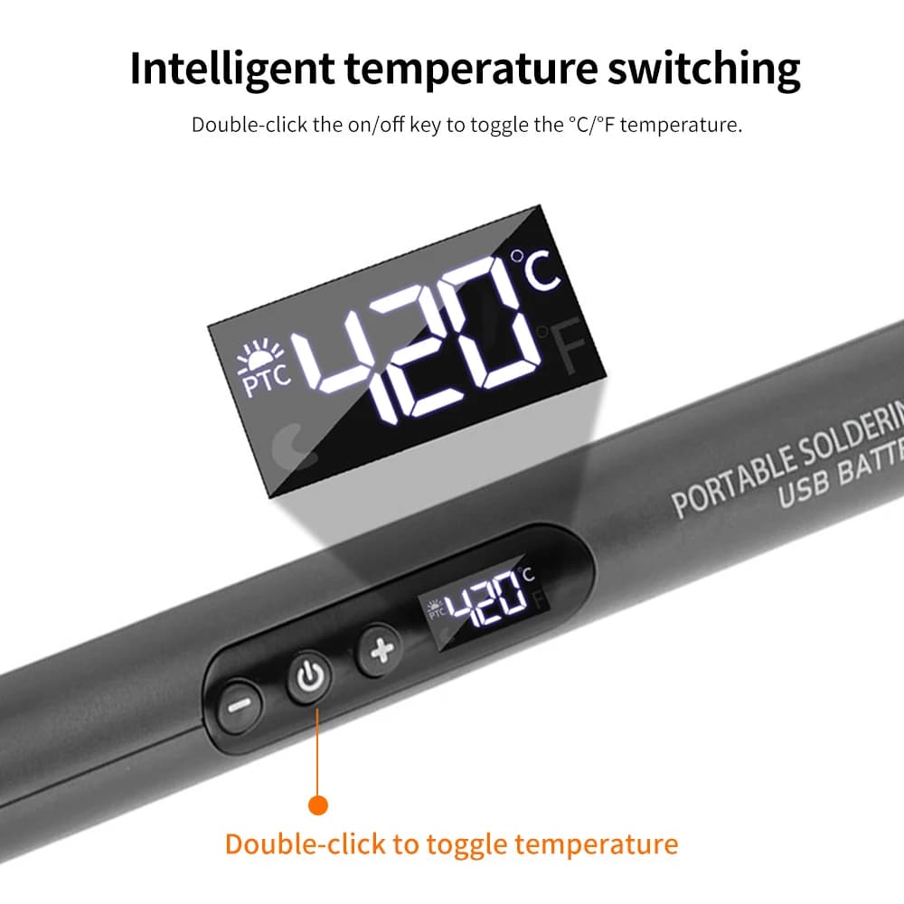 Digital Soldering Iron Kit | USB-C Powered | Adjustable Temperature Control - Thumbnail 6