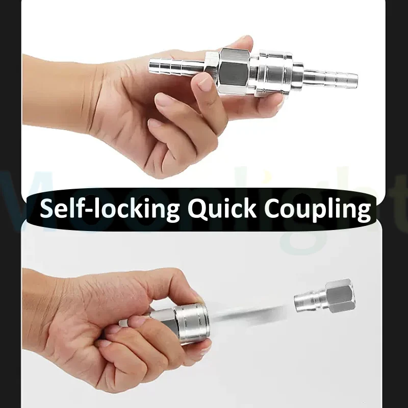 304 Stainless Steel C- Type Self-Locking PP PM SH SF 20/30 Quick Tee Joint 2-Plug Round Two-Way Pneumatic Air Compressor SMV SMY - Thumbnail 6