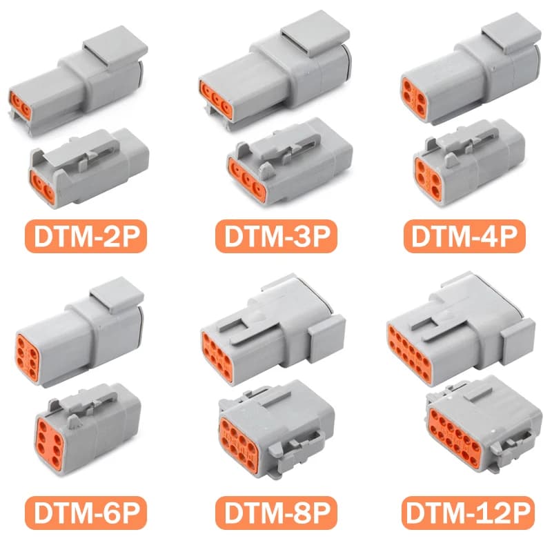Waterproof DT Automotive Connector Set | 2-12 Pin Male & Female Flange Terminals - Thumbnail 3