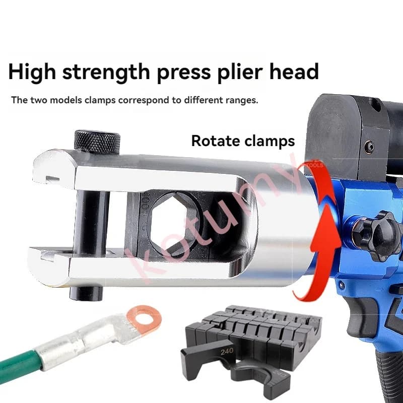 18V Hydraulic Crimping Tool | Fast Electric Wire Terminal Pliers for Secure Connections - Thumbnail 2