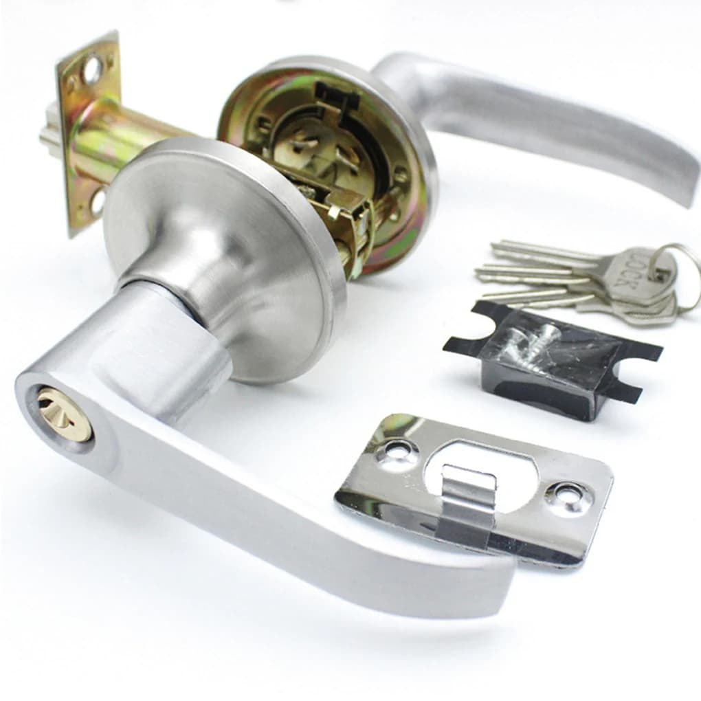 Alloy Lever Door Handle Lock | Keyed Entry for Front Doors | Passage Interior Bedroom Gate - Thumbnail 4