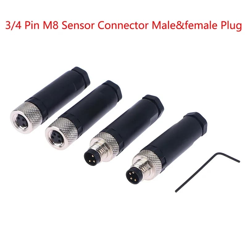 Waterproof Sensor Connector | 3-Pin & 4-Pin Flange Mount | Screw-Lock Industrial Coupling - Thumbnail 3