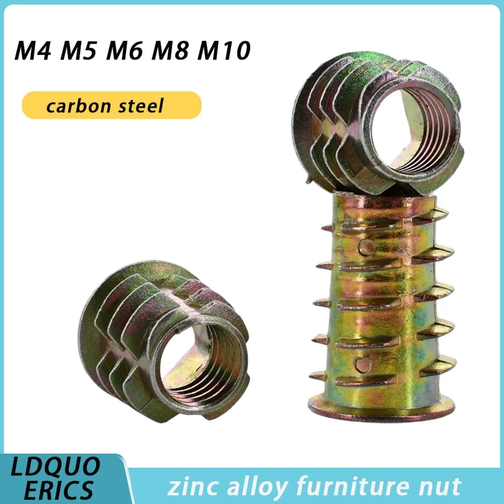 Insert Nuts | Zinc Carbon Steel | M4-M10 Hex Socket Head for Furniture - Thumbnail 2