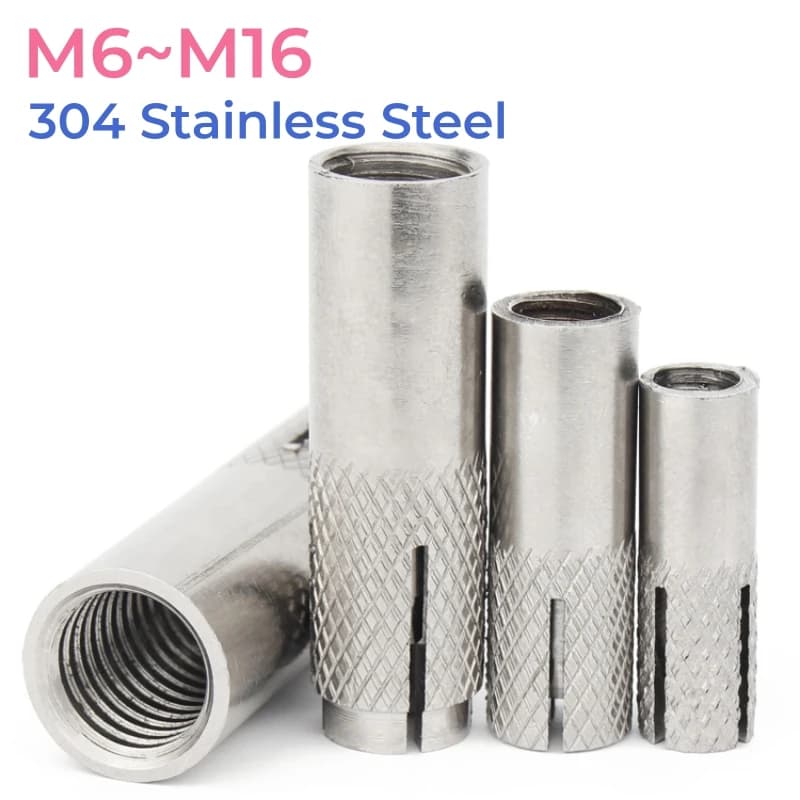 304 Stainless Steel Internal Expansion Pipe Plugs | M6-M16 Drop-in Anchor Bolts | Corrosion-Resistant Fasteners - Thumbnail 2