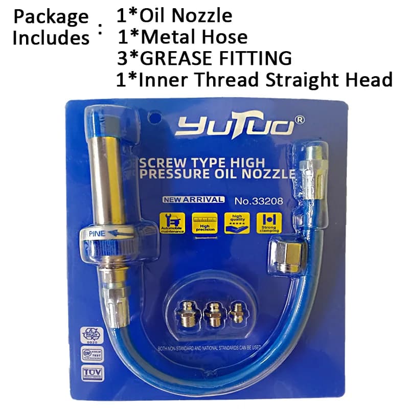Lock-On Grease Gun | Quick-Release Nozzle & Ergonomic Spiral Handle | No-Disassembly Hose - Thumbnail 3