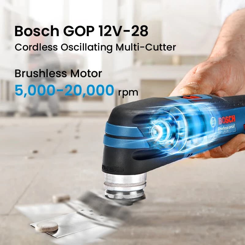 Bosch GOP 12V-28 Oscillating MultiCutter | Cordless Slotter & Sander | Dr Woodworking & Cutting Tool - Thumbnail 2