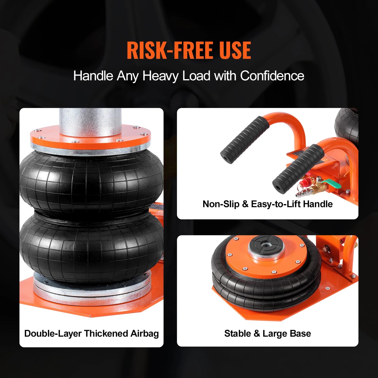 3-Ton Air Jack | 6-Column Heavy-Duty Lift for Sedans, SUVs & Trucks | Thick Rubber Pad - Thumbnail 6