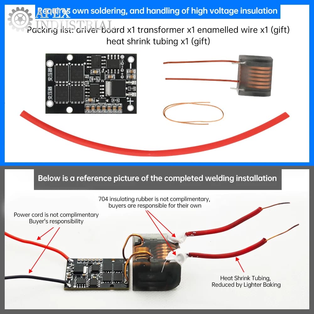 High-Voltage Arc Generator Kit | 10kV-25kV DC Output | 12V 70W Boost Inverter for DIY & Prototyping - Thumbnail 3