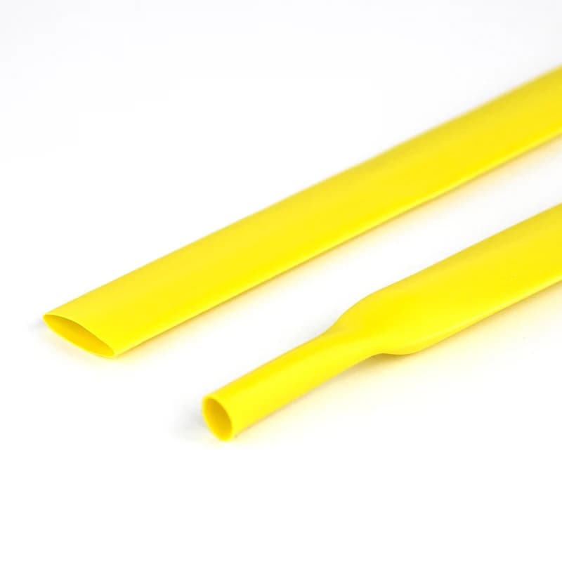 Black heat shrink tubing kit with 100-meter roll, available in 5mm, 6mm, 8mm, 10mm, and 12mm diameters for wire insulation and cable protection.