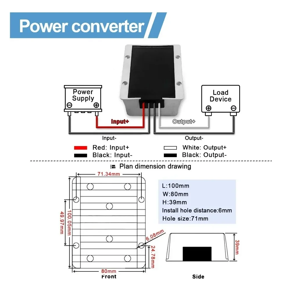 High-Power DC Boost Converter | 12V to 28V 15A Step-Up Regulator | Rugged Aluminum Housing - Thumbnail 2