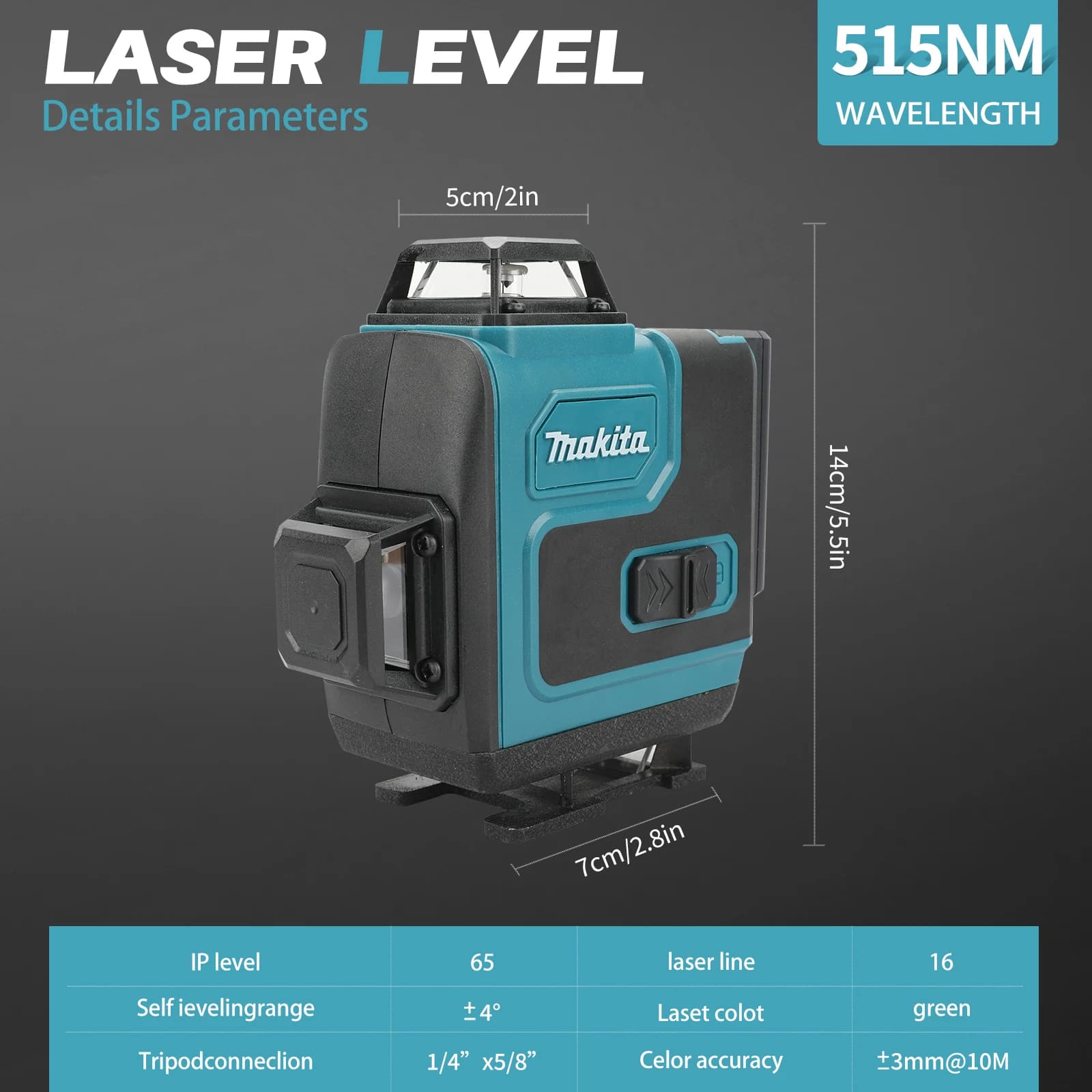 Self-Leveling Laser Level | 4×360° Lines for Layout | 5000mAh Battery & 8H Runtime - Thumbnail 2