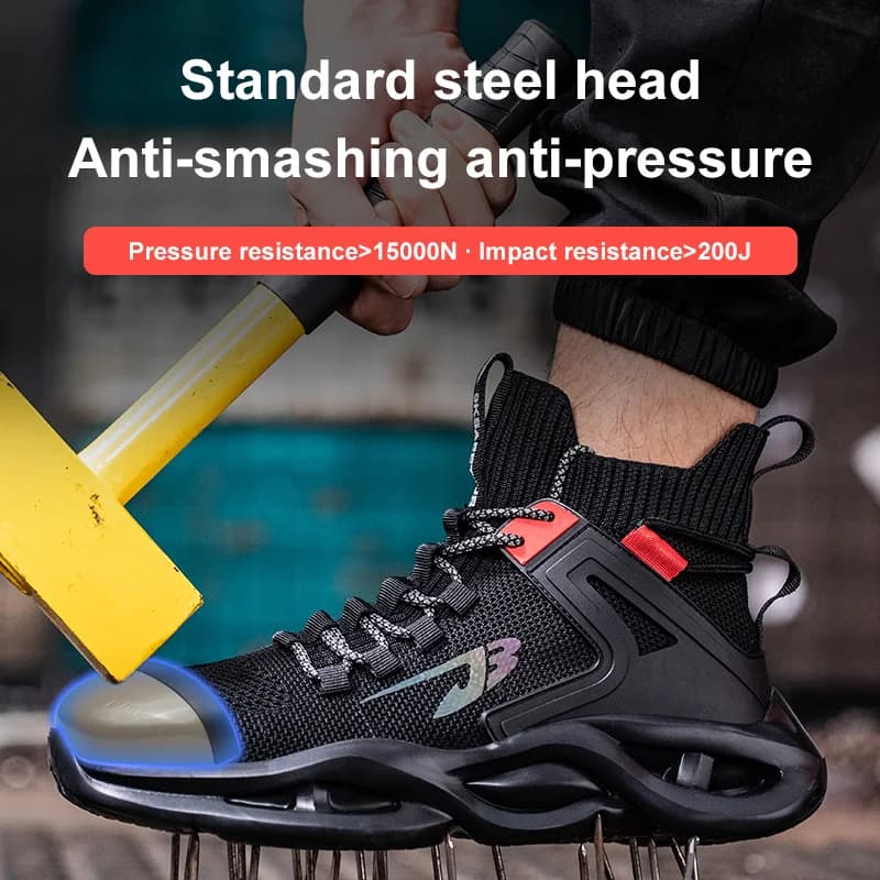 2025 Safety Boots | High-Top Steel Toe Work Sneakers | Anti-Smash Indestructible Design - Thumbnail 2