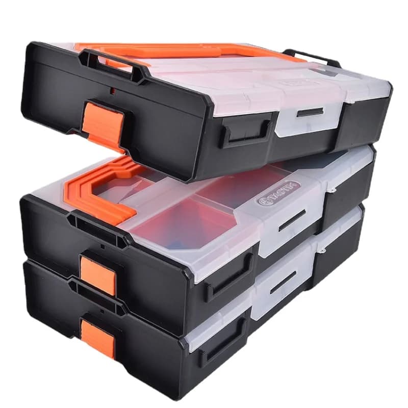 Multi-Grid Screw Organizer Box | Stackable Plastic Storage Case | For Electronic Components & Garage Tools - Thumbnail 3