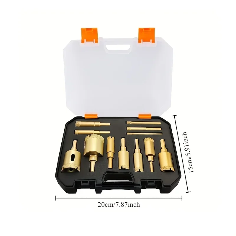 Diamond Drill Bit Set | 12-Piece Hole Saw Kit for Glass, Tile & Stone | 6-35mm - Thumbnail 3