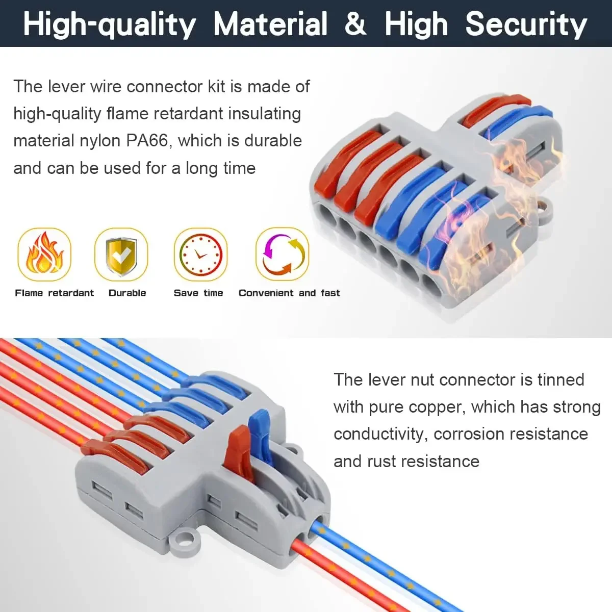 Push-in Wire Connectors | Fast Installation Terminal Blocks | Secure Electrical Connections - Thumbnail 6
