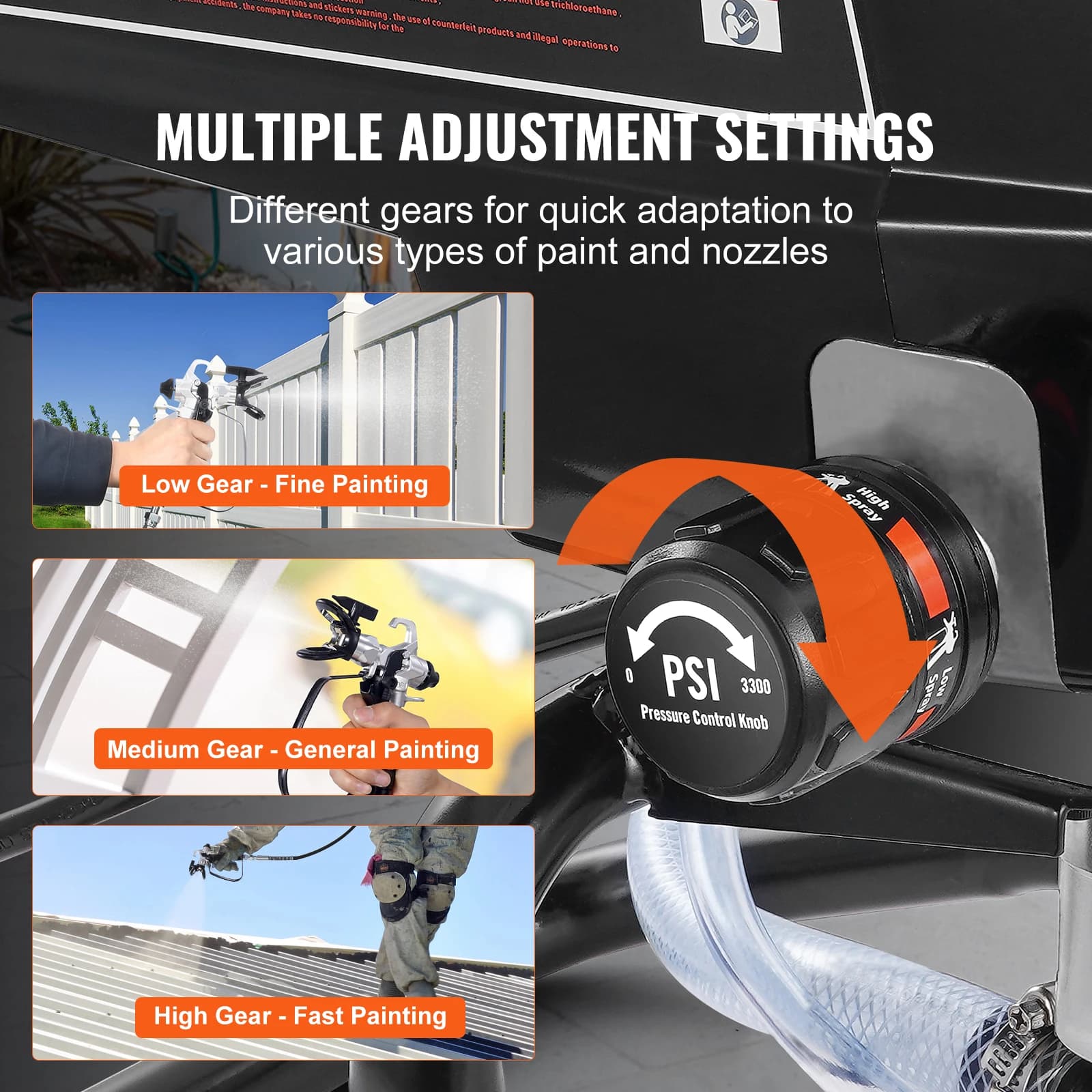 750W Airless Paint Sprayer | 3000PSI High Efficiency | Electric Handheld Sprayer for Home & Pro - Thumbnail 4