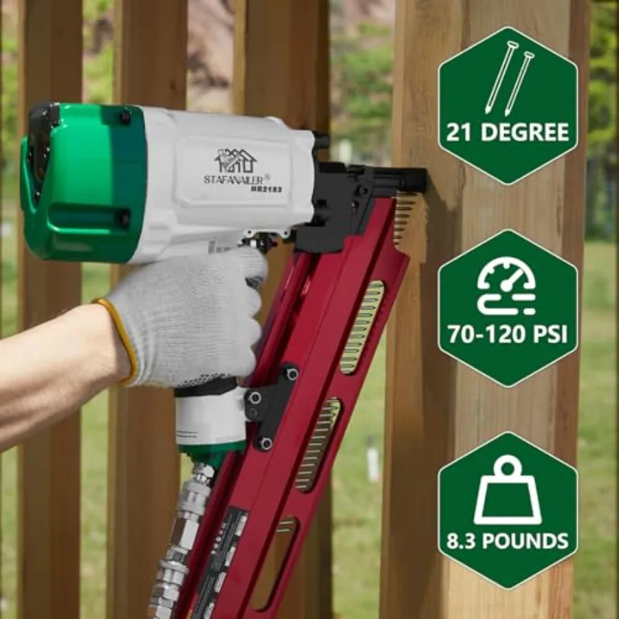 Speed Framing Nailer | 21 Degree Aluminum Magazine | Rapid Wooden House Building NR2183 - Thumbnail 2