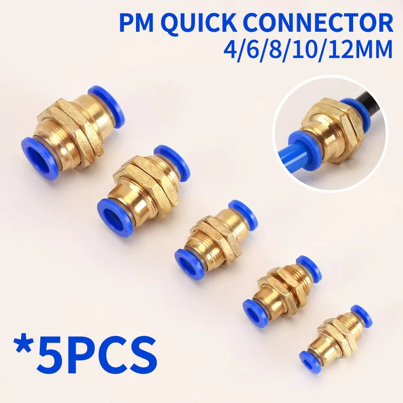 Pneumatic Push-to-Connect Fittings Kit | 4mm-12mm OD | Bulkhead Union & Straight Connectors - Thumbnail 2