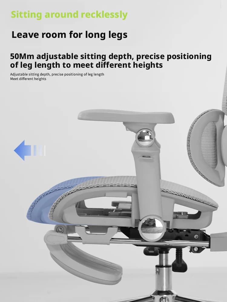 Mesh Office Chair | High Back Swivel with Footrest | Reclining Computer Gaming Chair - Thumbnail 4