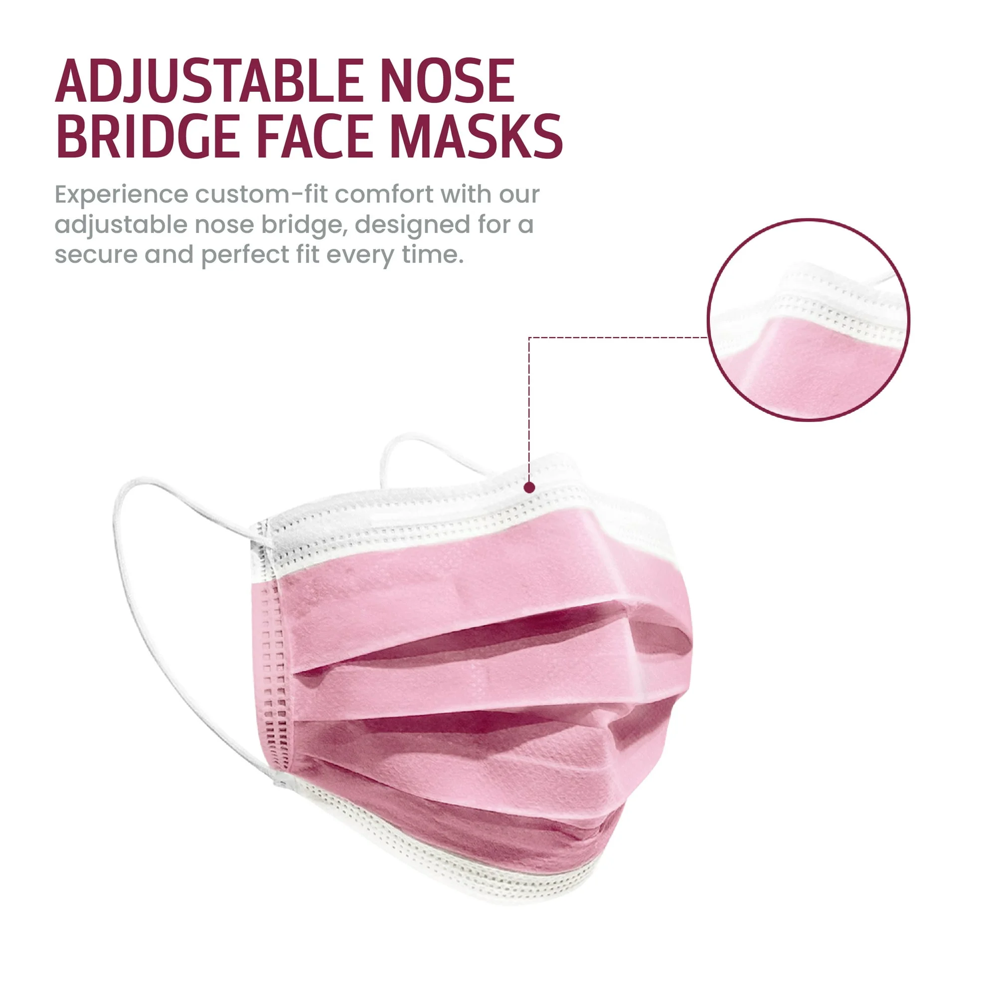 3-Layer Protective Face Masks | 5 Color Options | 50-Pack Variety Set for Adults - Thumbnail 2