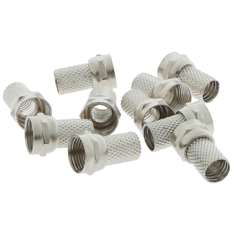 F Connector 10-Pack | Screw-On Type for RG6 Coax Cable | Satellite TV Antenna - Thumbnail 4