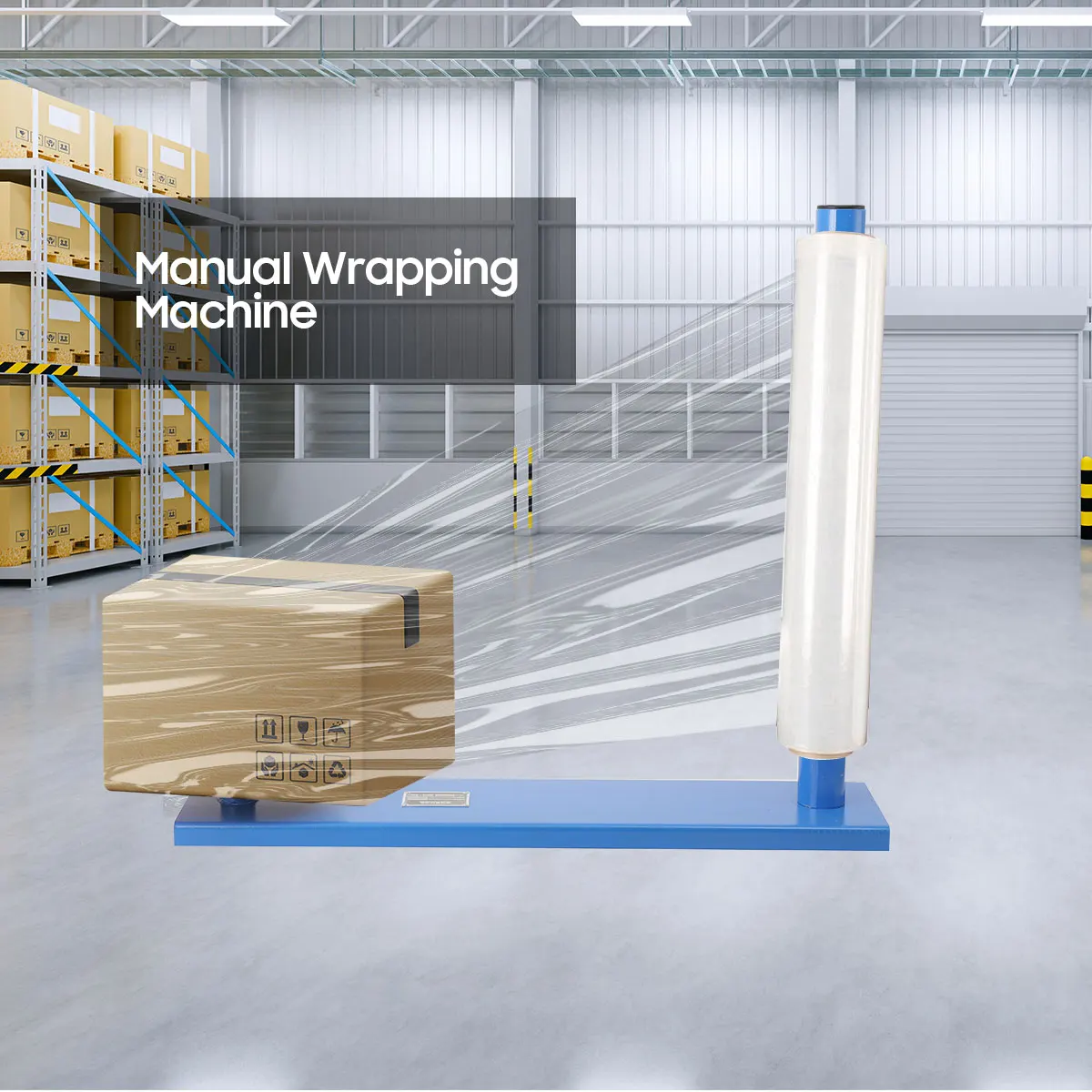 Manual Wrapping Machine, Manual Handle Stretch Film Wrapping Dispenser, Packing Machine For Warehouse, Express Station - Thumbnail 2