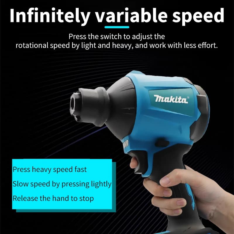 Makita DAS180 Cordless Air Blower | 18V Brushless Motor | Professional Dust Removal & Inflator Tool - Thumbnail 3
