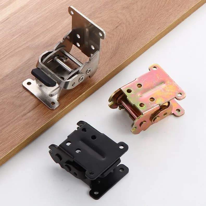 Self-Locking Folding Hinge | 90° & 180° Table Leg Connector | Coffee & Dining Table Foot - Thumbnail 2