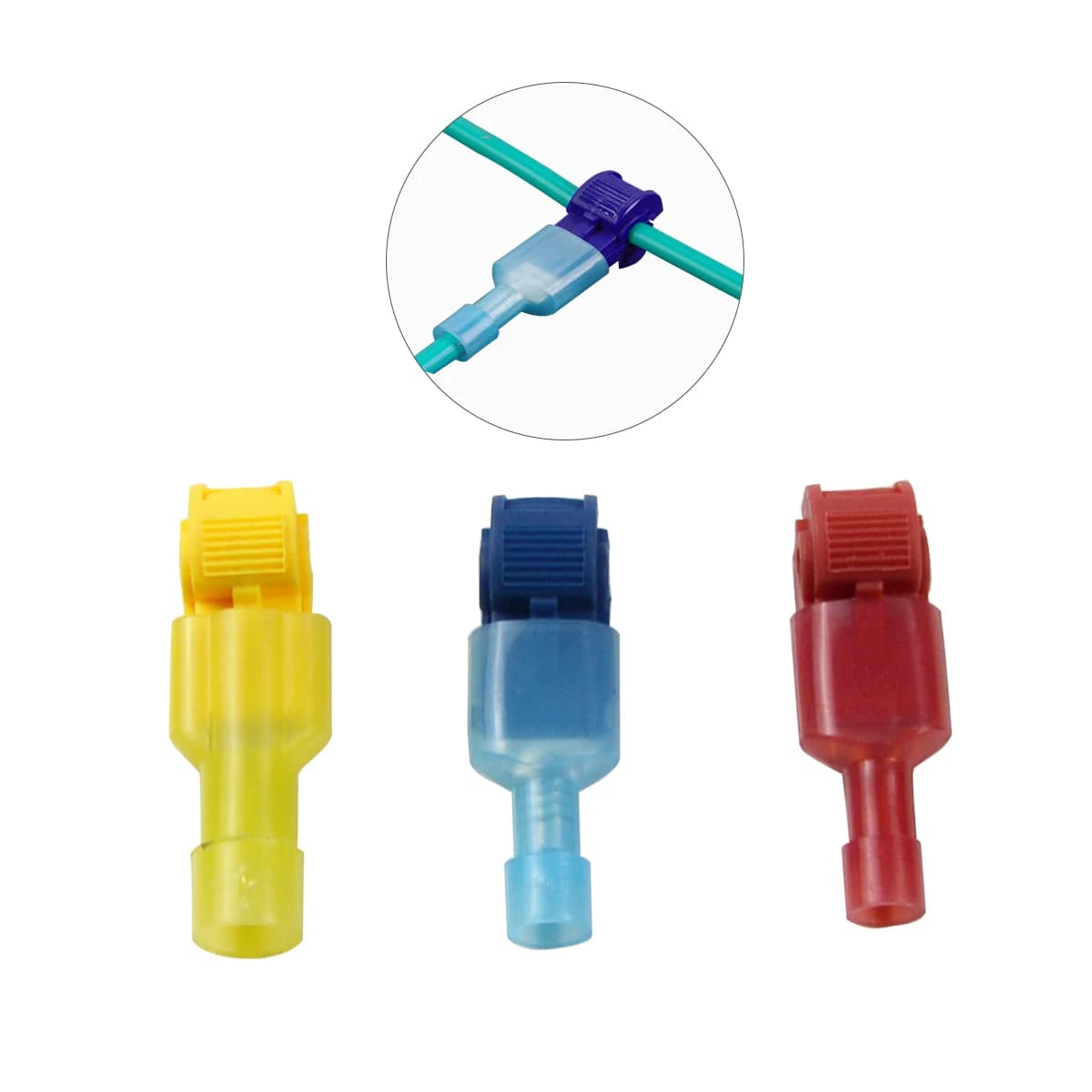 T-Tap Wire Connectors | 20-Pack Quick-Splice Terminals | Secure Electrical Crimp Connectors - Thumbnail 4
