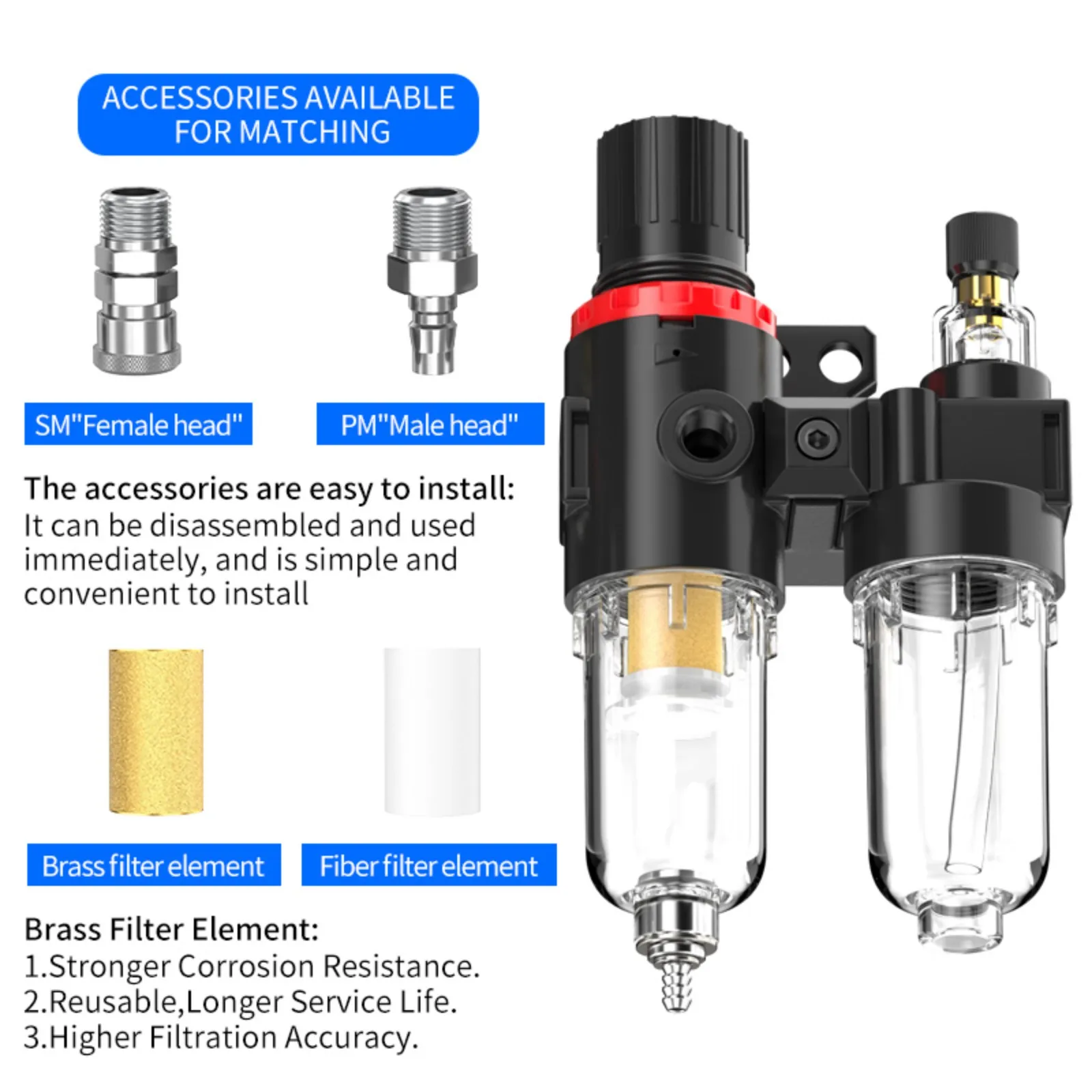 Air Compressor Filter System | AFC2000 Regulator with Oil-Water Separator - Thumbnail 4