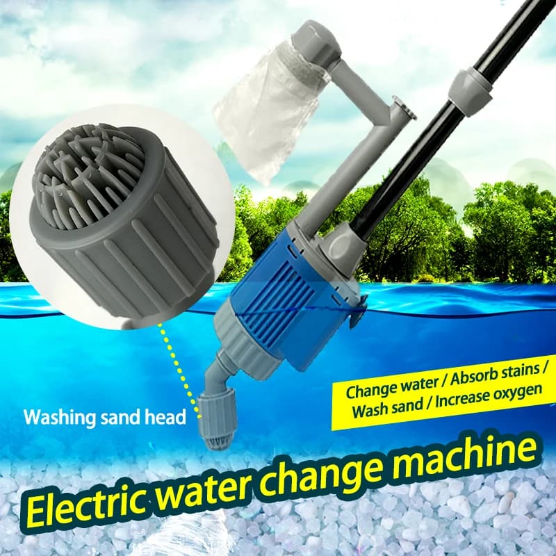Aquarium Gravel Cleaner & Water Changer | 20W/28W Siphon Pump | All-in-One Tank Maintenance Tool - Thumbnail 4