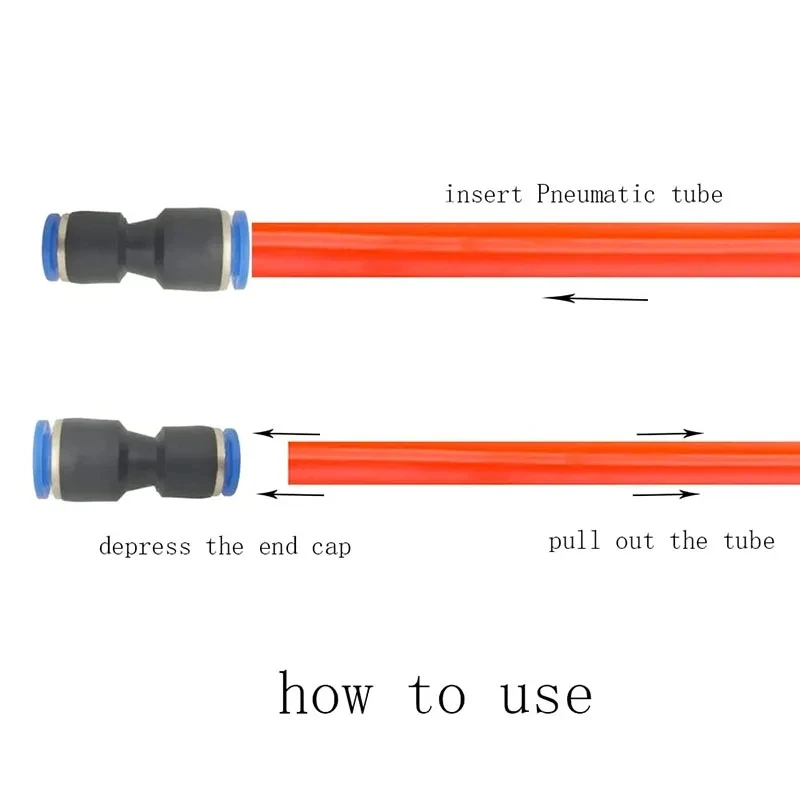 Push-to-Connect Air Fittings Kit | 10-Piece Set | 4mm-12mm PU Hose Compatible - Thumbnail 6