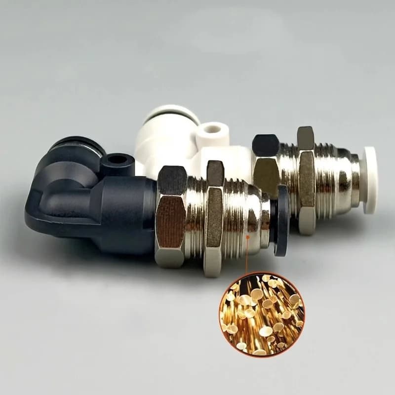 Right-Angle Pneumatic Fittings | Quick-Connect L-Shaped Bulkhead Adapter | 4-12mm Sizes - Thumbnail 5