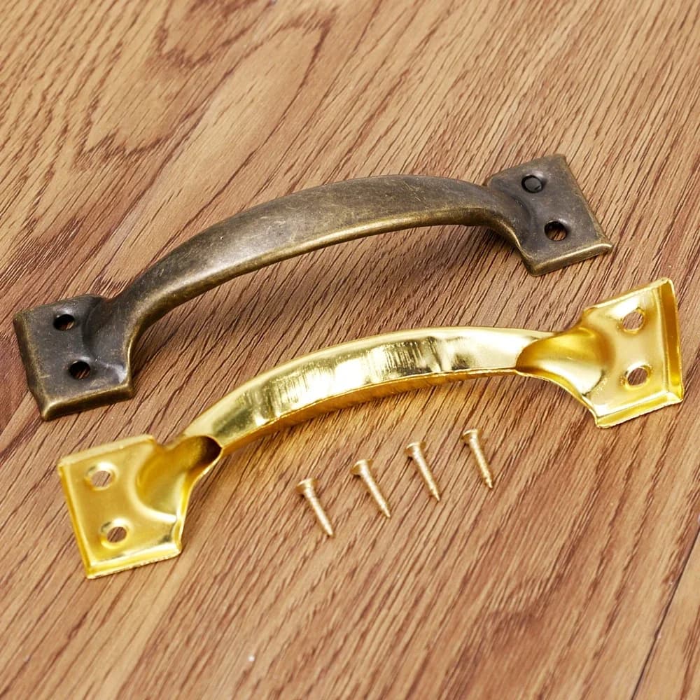 Cabinet Pulls | Bow-Shaped Metal Iron Handles | For Wardrobe, Garage & Shed Doors - Thumbnail 4