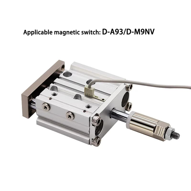 Series Compact 3-Axis Pneumatic Cylinder | 12mm & 16mm Bore | Adjustable Stroke Guide Rod Actuator - Thumbnail 5