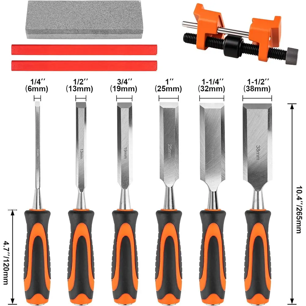 Wood Carving Chisel Set | 10-Piece Premium Tool Kit for Fine Woodworking - Thumbnail 4