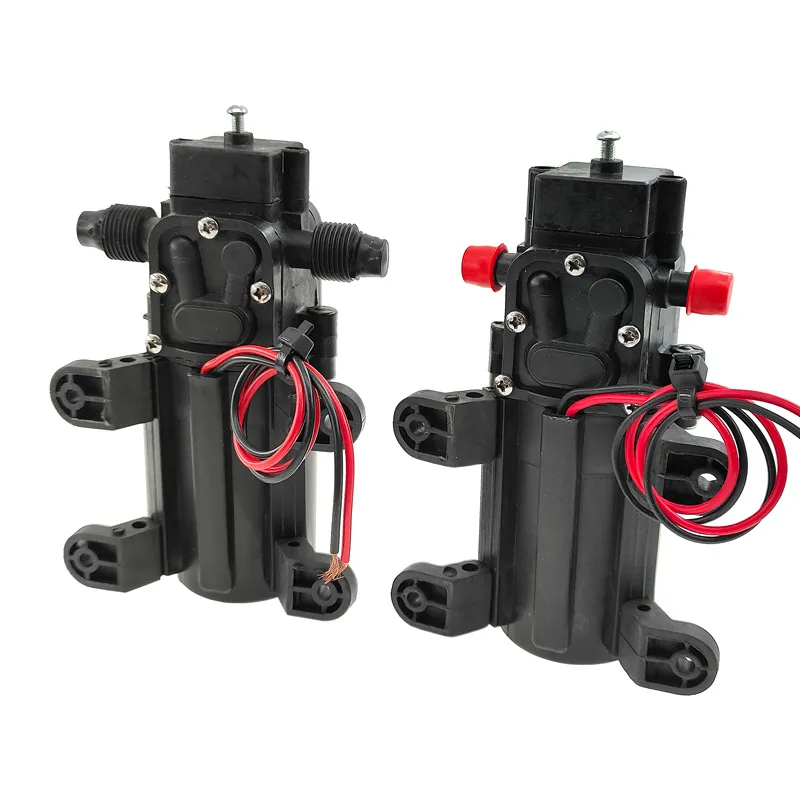 High-pressure 12V auto diaphragm water pump with self-priming feature, 6L/min flow rate, 0.9 MPA pressure for demanding water transfer tasks.
