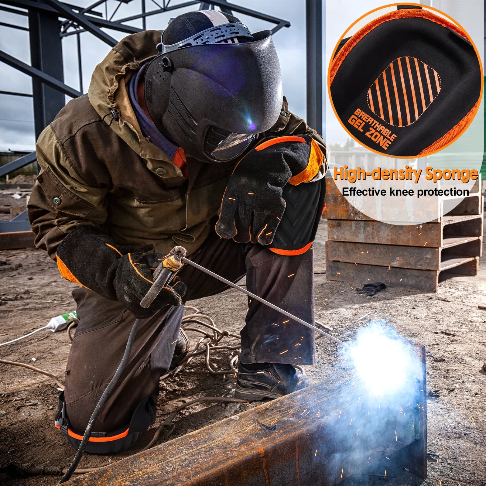 Knee Pads with Gel Cushioning | Heavy-Duty Work Protection for Construction & Carpentry - Thumbnail 6