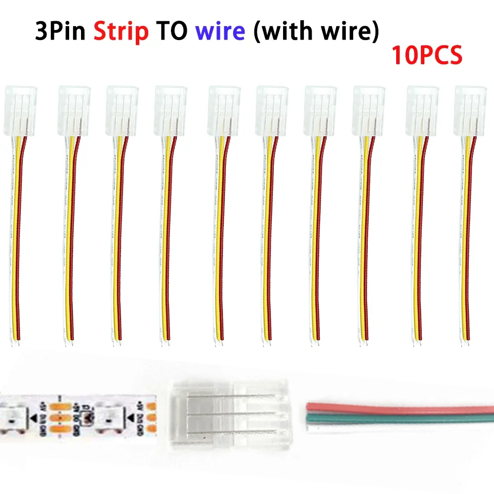LED Strip Connector Kit | 10-Piece 10mm Solderless L/T Corners for WS2811/WS2812b - Thumbnail 3