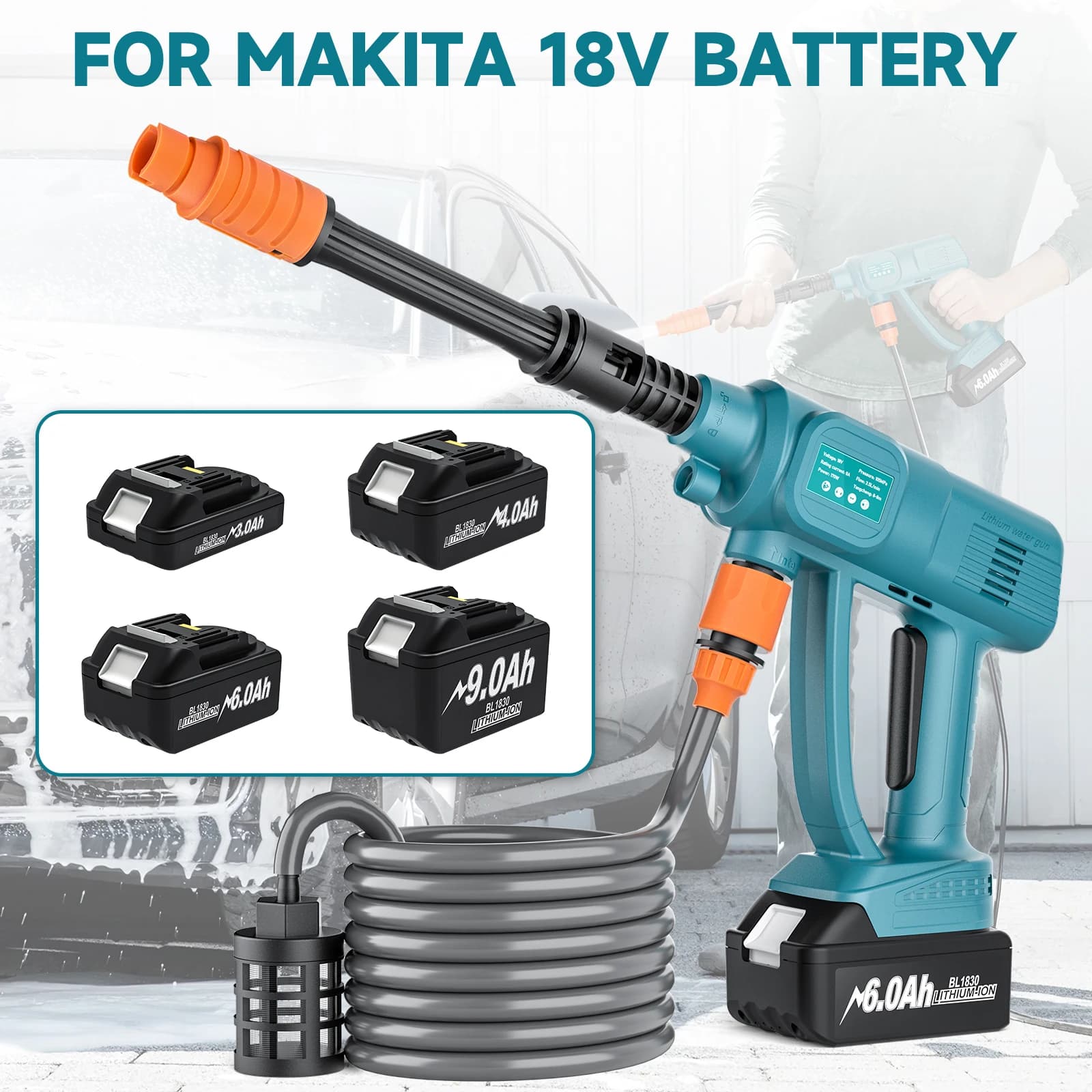 Makita 18V Cordless Pressure Washer Gun | High-Power Cleaning for Home & Garden - Thumbnail 2