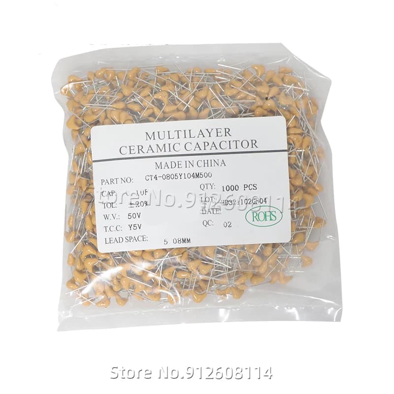 100pcs 10pF~10uF Multilayer Ceramic Capacitor 50V (100~106) 102 103 104 105 39 820pF 1 22 33 47 56 68 100 nF 0.01 0.1 uF P5.08mm - Thumbnail 3